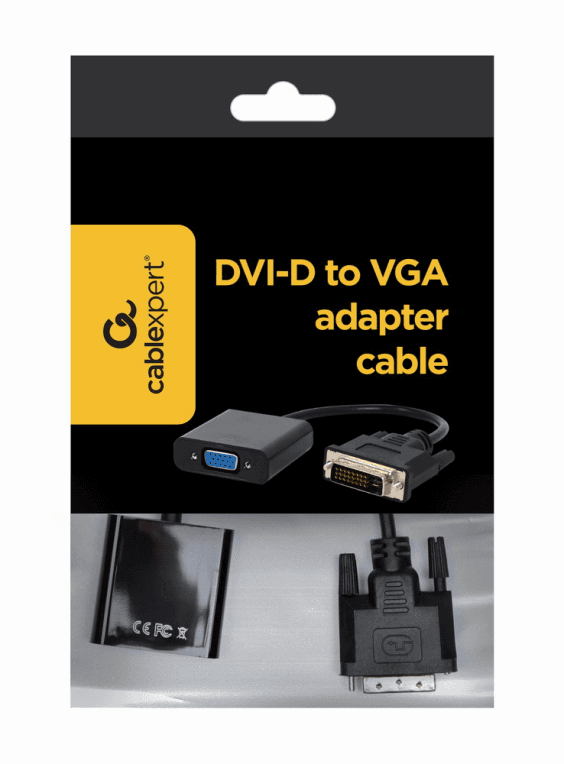Adaptador Gembird DVI-D a VGA (D-Sub) 0.2m Negro