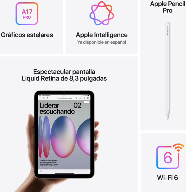 Apple Ipad Mini 2024 8.3" A17 Pro 128Gb Grey miniatura 7