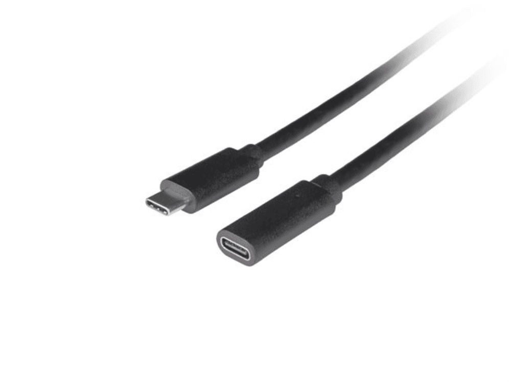CABLE LANBERG USB-C 3.1 MACHO/HEMBRA 0.5M NEGRO