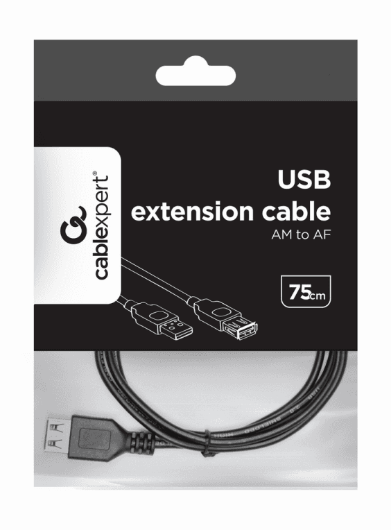 CABLE USB GEMBIRD DE EXTENSION MACHO-HEMBRA 0.75M