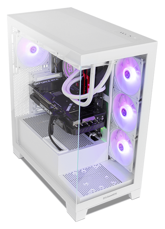 Caja ATX Nox Hummer Glock FrameLess Blanca miniatura 3