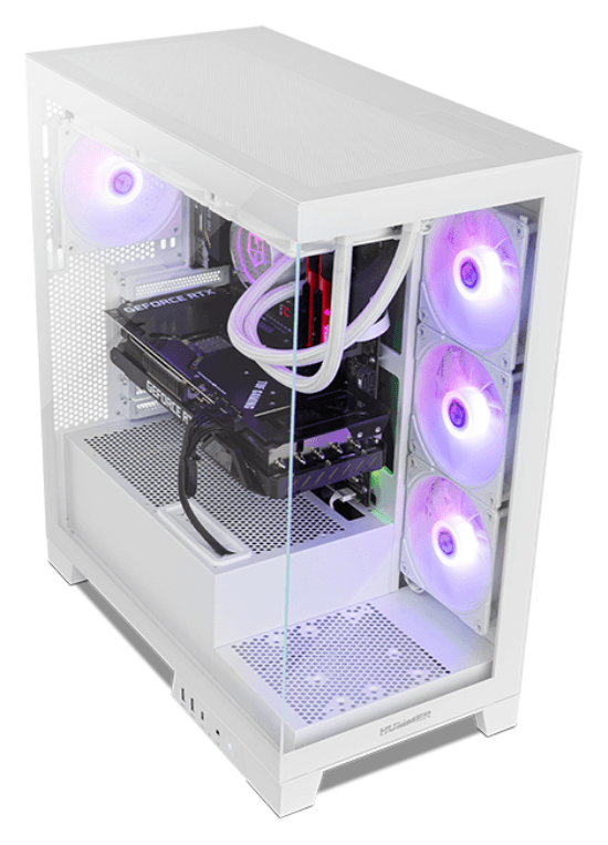 Caja ATX Nox Hummer Glock FrameLess Blanca miniatura 4