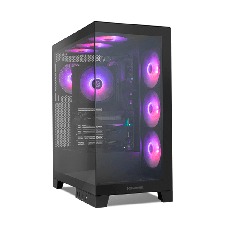 Caja ATX Nox Hummer Glock Frameless Negra — imagen 1