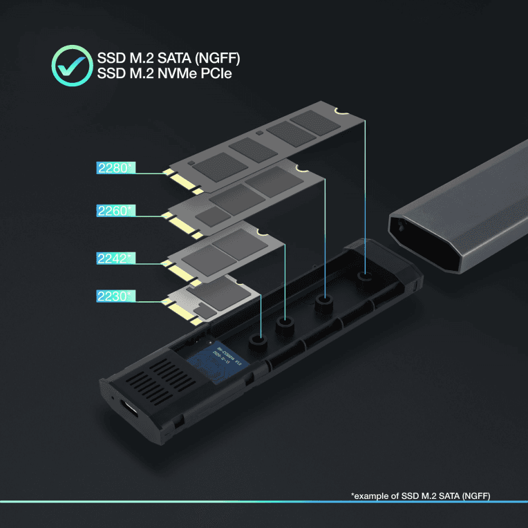 Caja Externa Tooq SSD M.2 NGFF/NVMe Gris miniatura 4