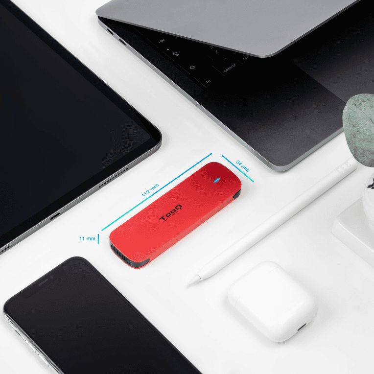 Caja Externa Tooq Tqe-2201R M.2 Aluminio Roja miniatura 3