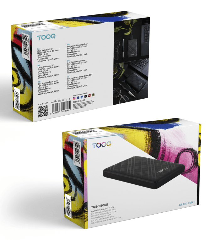 Caja Externa Tooq Tqe-2500B 2,5" Negra miniatura 7