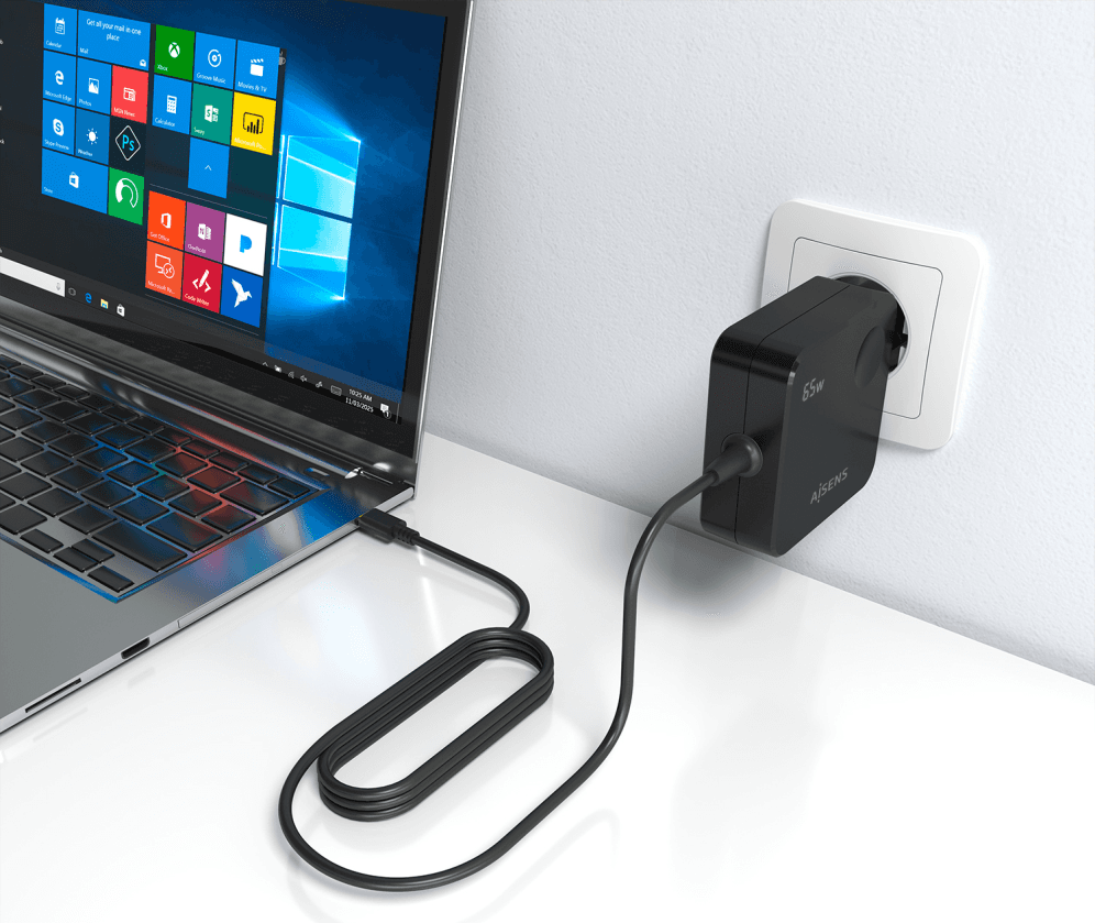 CARGADOR AISENS 65W PD3.0 1XUSB-C 1.5M NEGRO miniatura 6