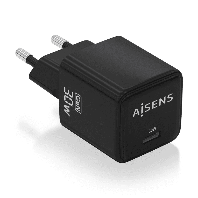 Cargador Aisens GaN 30W USB-C PD3.0 QC4.0 Negro — imagen 1
