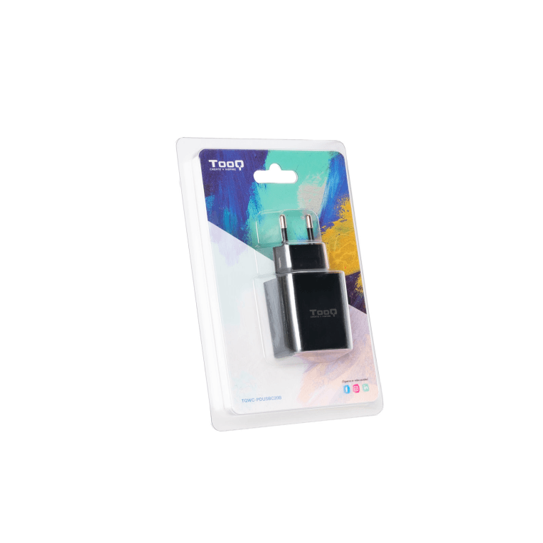Cargador De Pared Tooq USB-C PD3.0 20W Negro miniatura 3