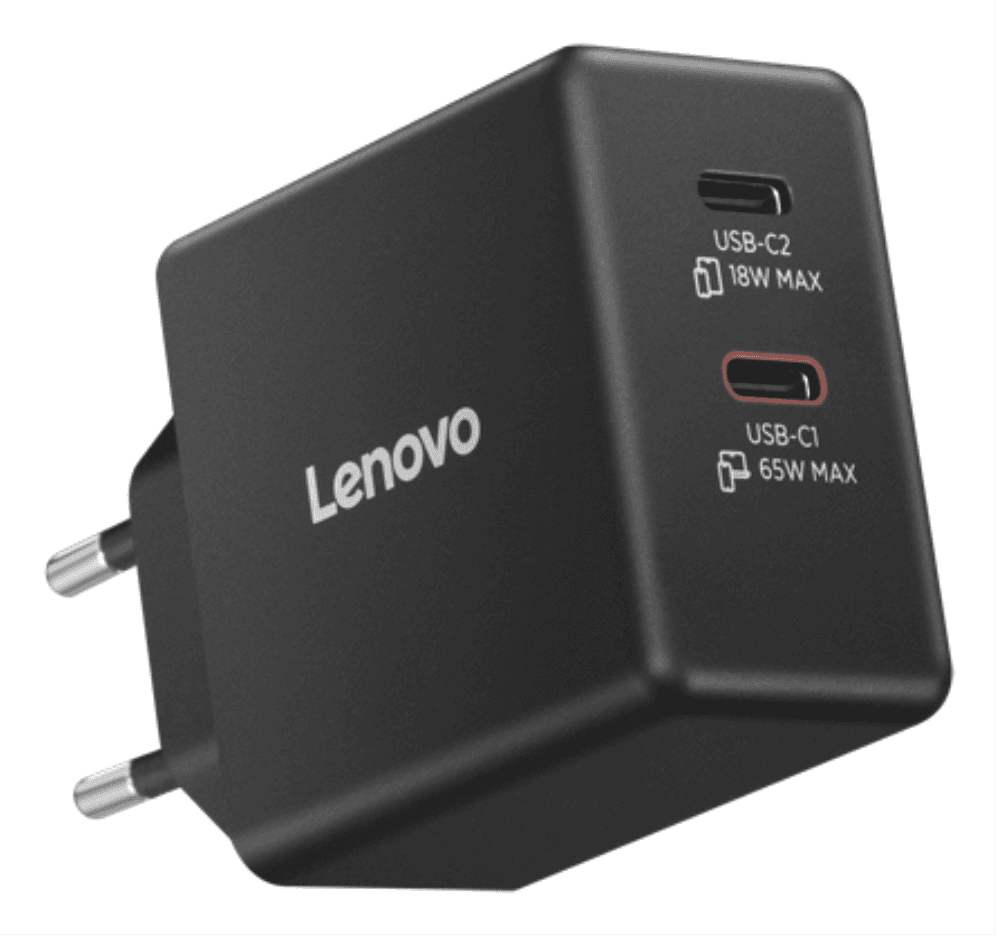 CARGADOR LENOVO DUAL USB-C 65W GAN NEGRO miniatura 3