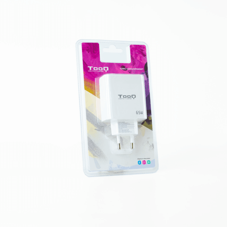 Cargador Tooq GAN 2USB-C PD USB-A QC 65W miniatura 6