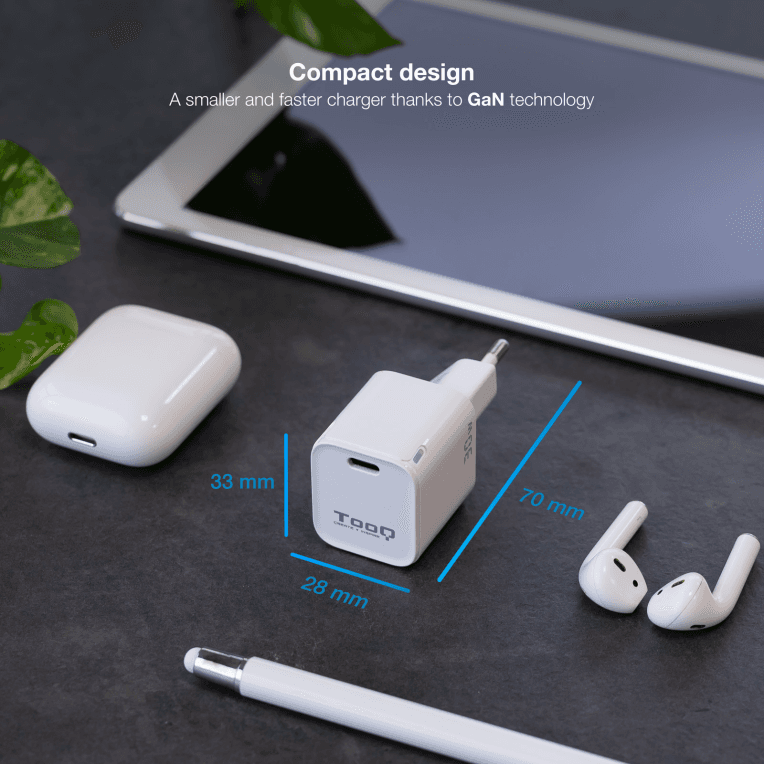 Cargador Tooq GAN USB-C PD 30W miniatura 4