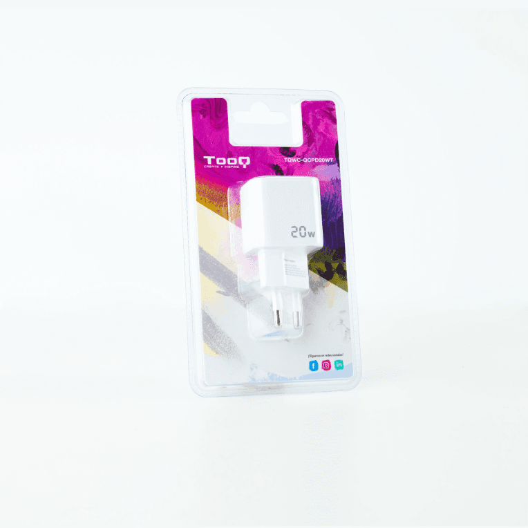 Cargador Tooq USB-C PD USB-A QC 20W miniatura 7