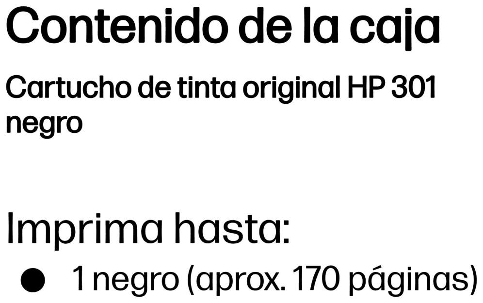 Cartucho de Tinta HP 301 Negro miniatura 3