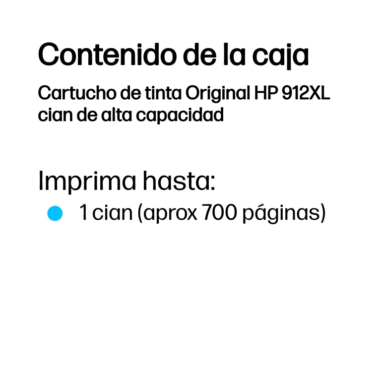 Cartucho de Tinta Silla HP 912 XL Cian miniatura 4