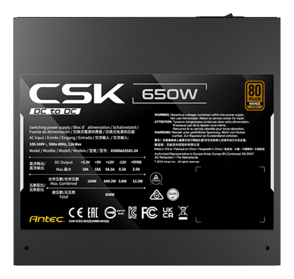 Fuente Antec CSK650DC 650W 80+ Bronze Negra miniatura 10