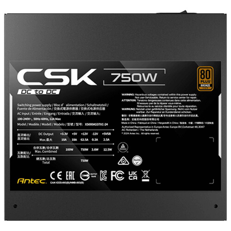 Fuente Antec CSK750DC 750W 80+ Bronze miniatura 2