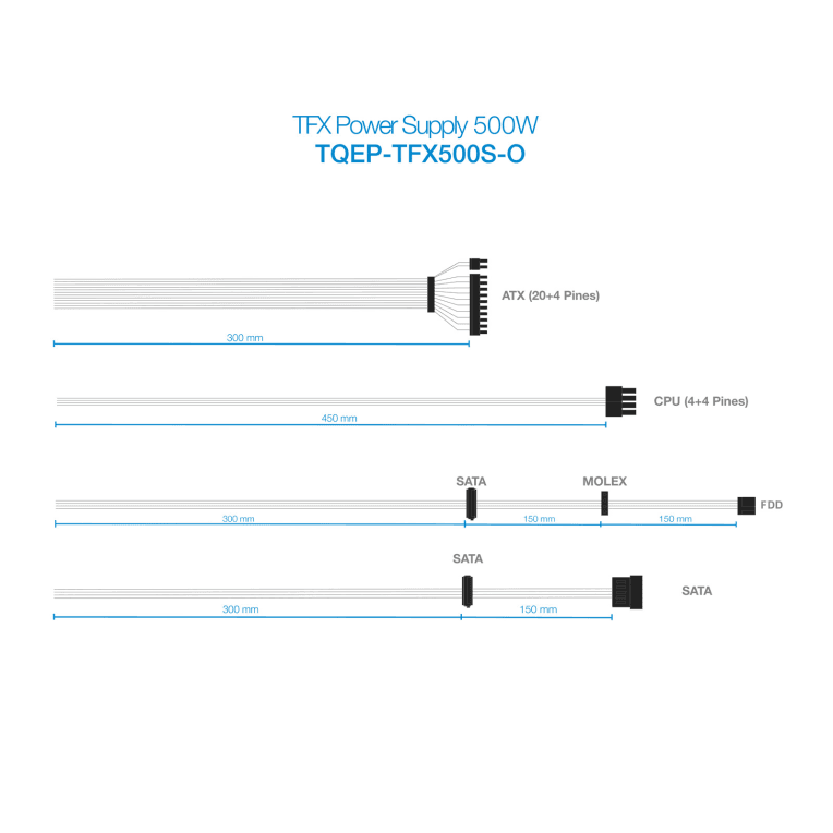 Fuente Tooq Ecopower II TFX 500W miniatura 8