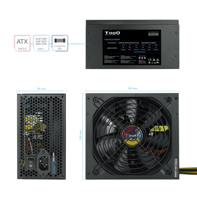 Fuente Tooq TQAPOLO-600SP 600W miniatura 4