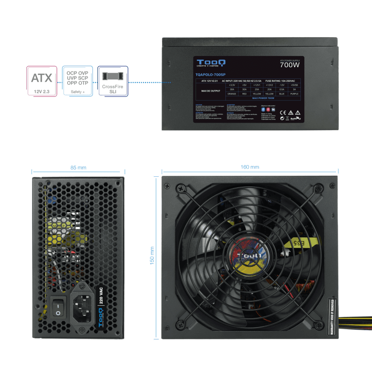 Fuente Tooq TQAPOLO-700SP 700W miniatura 4