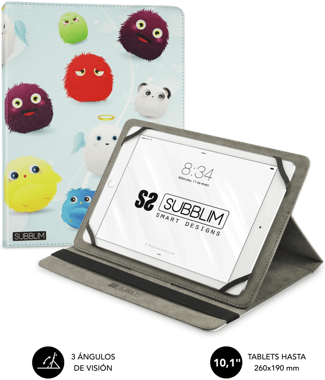 FUNDA TABLET SUBBLIM TRENDY CASE FURRY 10.1" — imagen 1