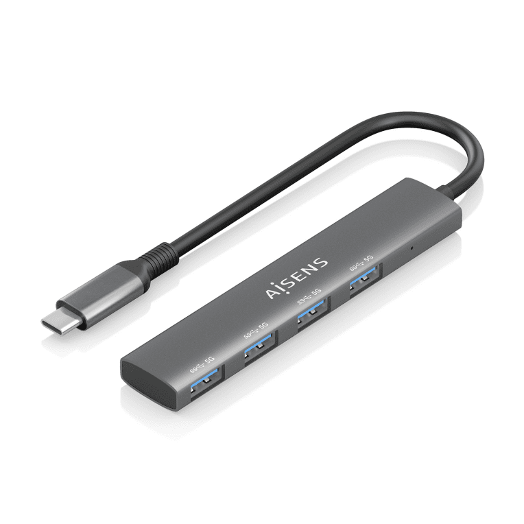 Hub Aisens USB 3.1 USB-C USB-C/M-4xTipo A/H Gris — imagen 1