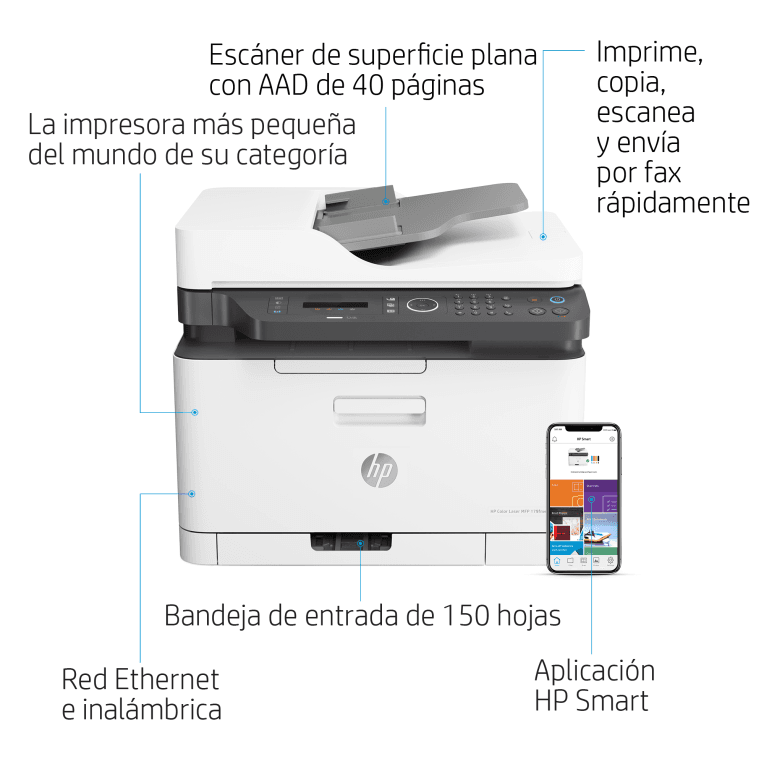 Impresora Laser HP Color Laser MFP 179fnw Color miniatura 4