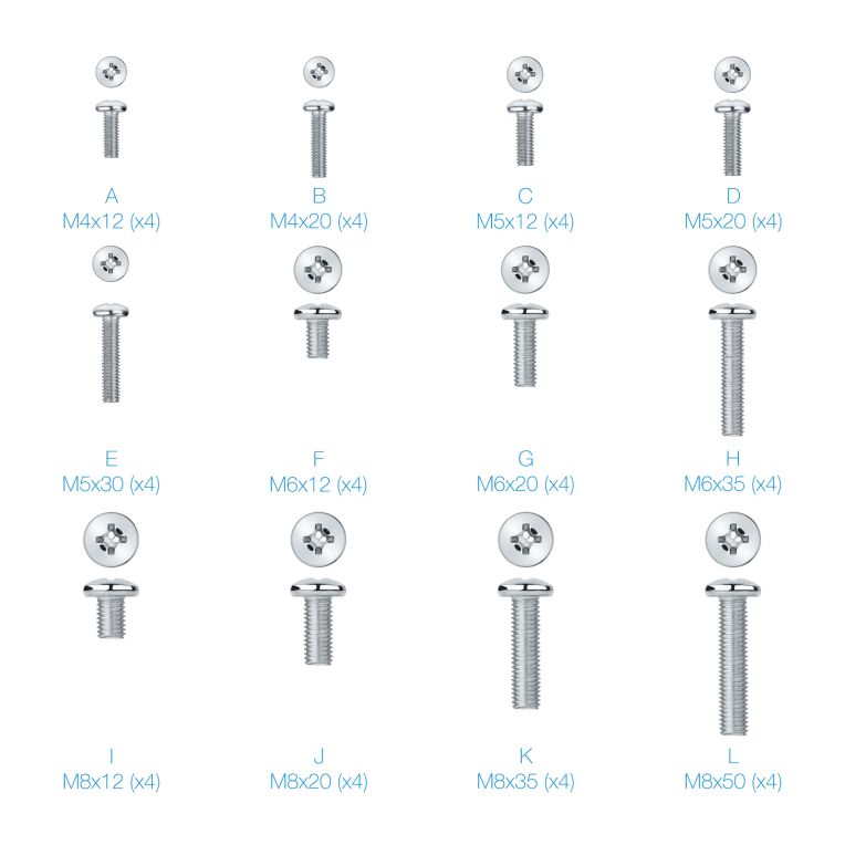 KIT TORNILLOS MONTAJE PANTALLAS TOOQ SSK4820 miniatura 3