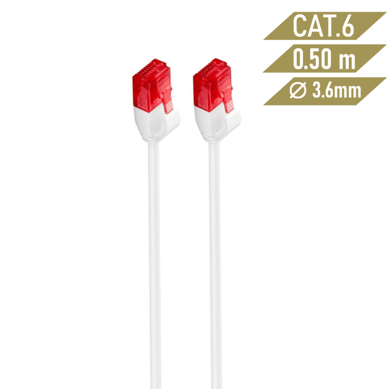 Latiguillo Slim Ewent Cat 6 U/UTP 0,50mt Blanco miniatura 3