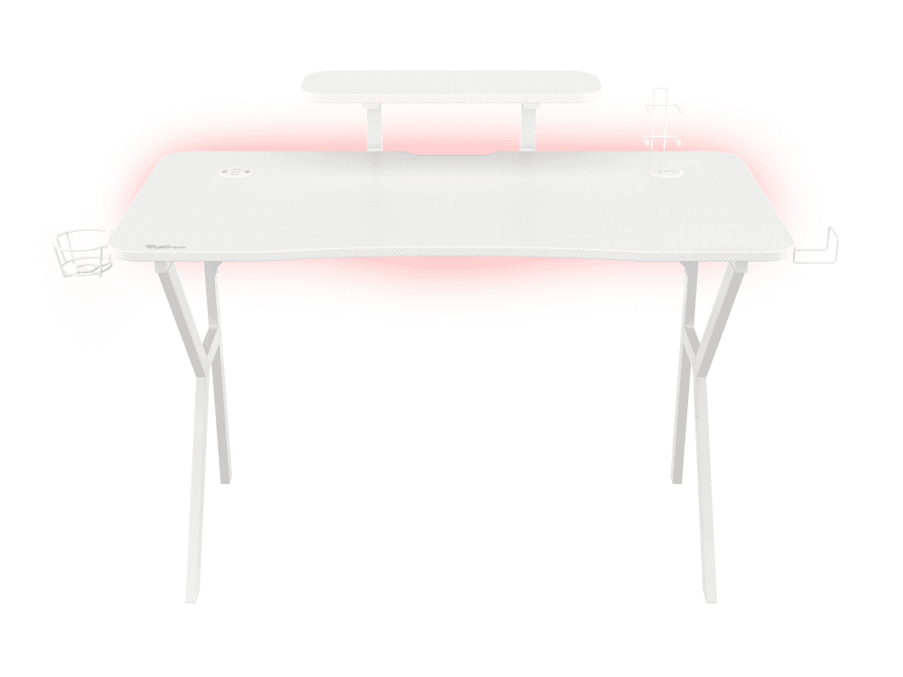 Mesa Gaming Genesis Holm 320 RGB Blanca Carbono miniatura 4