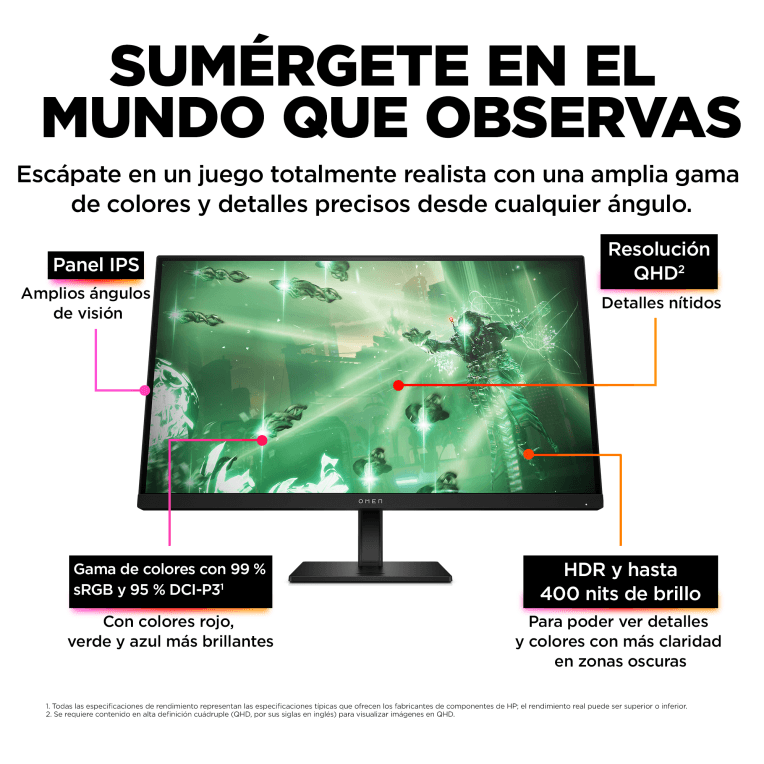 Monitor Hp Omen 27Q Qhd 27" Hdmi miniatura 10