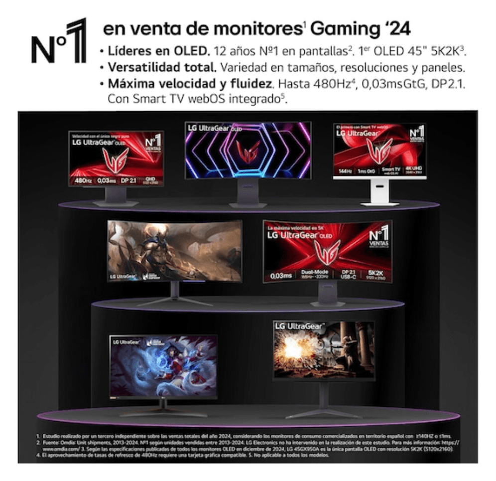 Monitor LG 27" 27GX704A-B Quad HD Oled miniatura 2