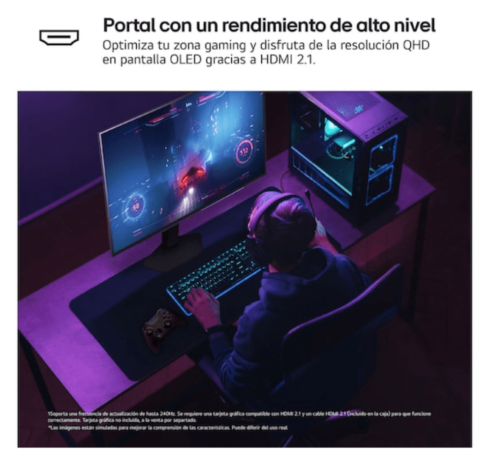 Monitor LG 27" 27GX704A-B Quad HD Oled miniatura 9