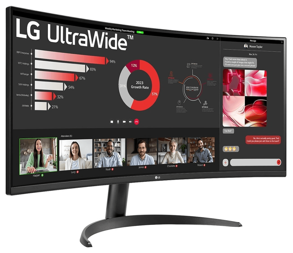 Monitor LG 34" 34WR50QK-B UltraWide Quad HD 5ms miniatura 4