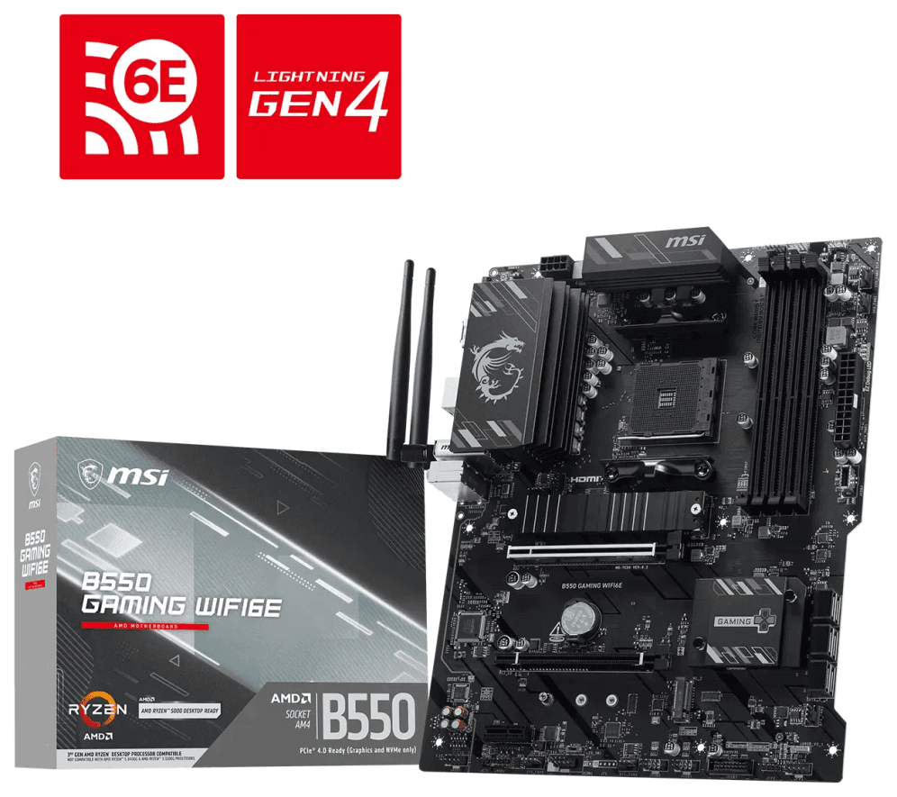 PLACA BASE MSI B550 GAMING WIFI6E AM4 DDR4 — imagen 1