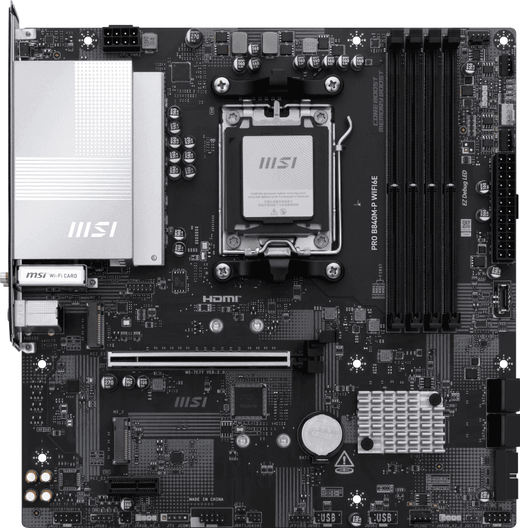 Placa Base MSI B840M-P WiFi6E AM5 Micro-ATX 4xDDR5