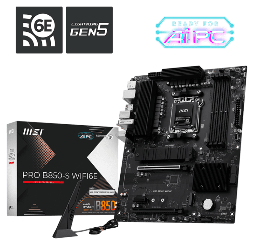 Placa Base MSI B850-S WiFi 6E AM5 ATX 4xDDR5 miniatura 2