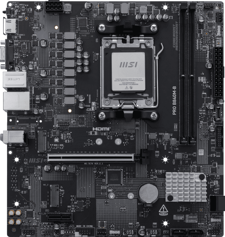 Placa Base MSI PRO B840M-B AM5 Micro-ATX 4xDDR5 miniatura 3