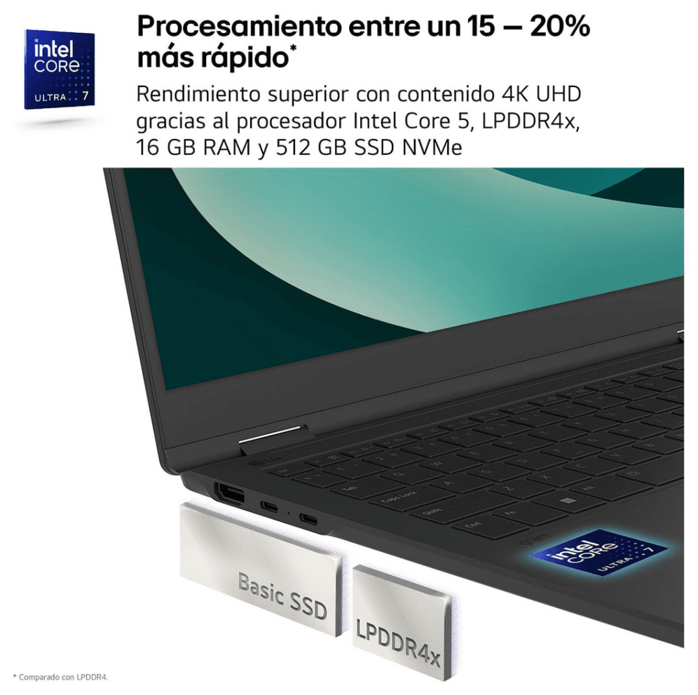 PORTATIL LG GRAM i5-1334U 8GB 256GB 14" FDOS miniatura 5