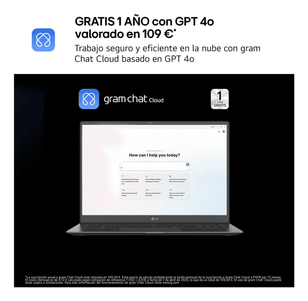 Portátil Lg Gram U9-288V 32Gb 1Tb 16" WQXGA W11H miniatura 7