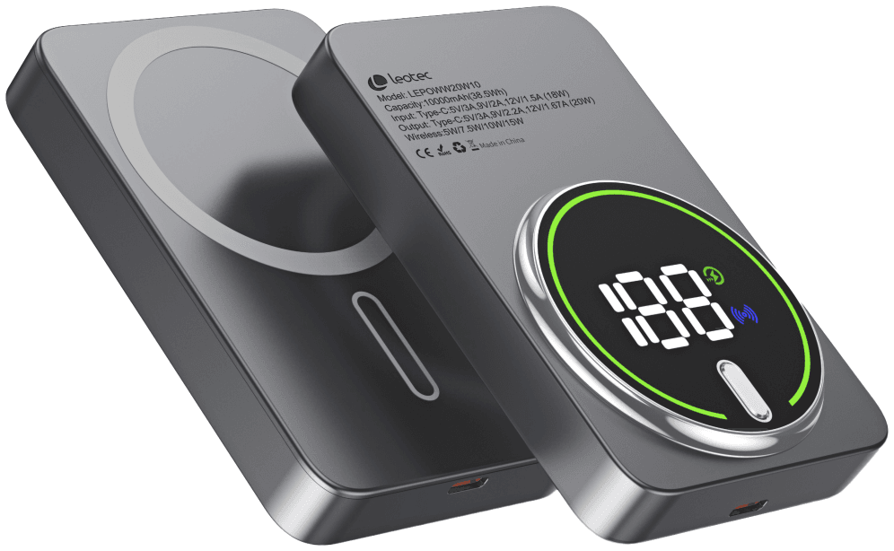 Power Bank Leotec inalámbrico 20W 10000mAh Gris miniatura 2