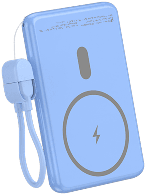 Power Bank Leotec inalámbrico 20W 5000mAh Azul miniatura 2