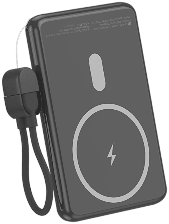 Power Bank Leotec inalámbrico 20W 5000mAh Negro miniatura 2