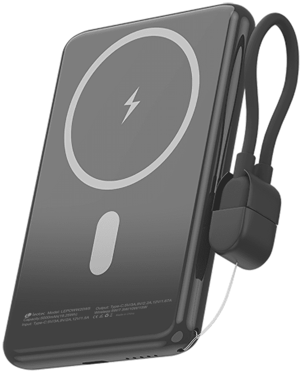 Power Bank Leotec inalámbrico 20W 5000mAh Negro miniatura 3