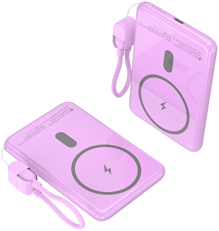 Power Bank Leotec inalámbrico 20W 5000mAh Rosa — imagen 1