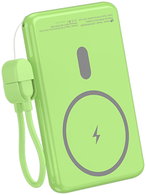 Power Bank Leotec inalámbrico 20W 5000mAh Verde miniatura 2