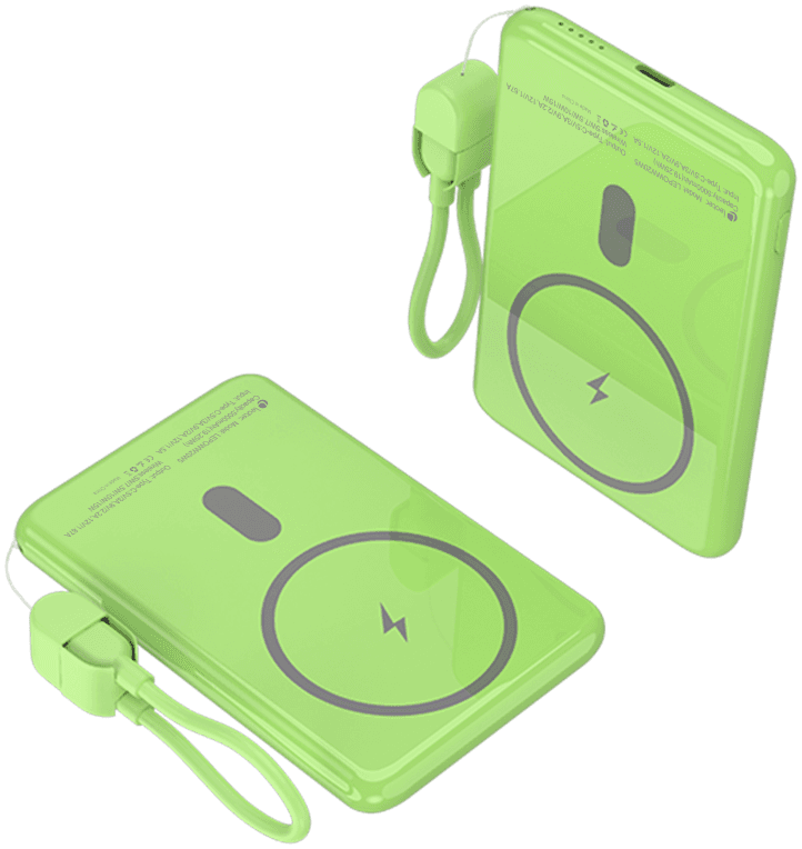 Power Bank Leotec inalámbrico 20W 5000mAh Verde — imagen 1
