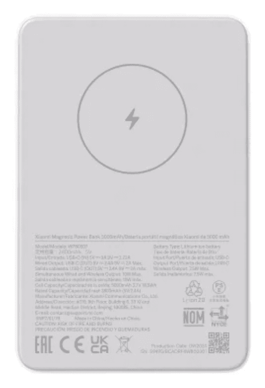 Power Bank Xiaomi Magnetic Power Bank 5000mAh — imagen 1