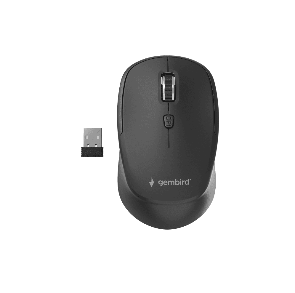 Ratón Gembird Óptical Negro RF Inalámbrico Pilas — imagen 1