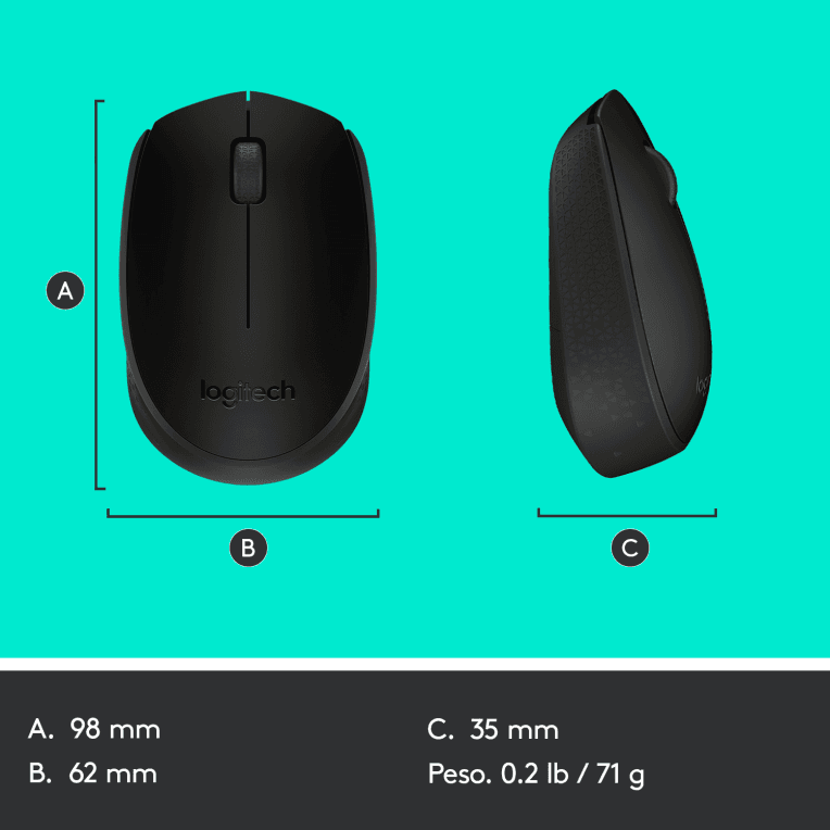 Ratón Logitech M171 RF Inalámbrico Negro miniatura 14